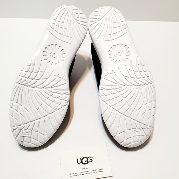 UGG W Victoria Perforated Suede Sneakers Black Sz 9 NWB - Picture 7 of 12